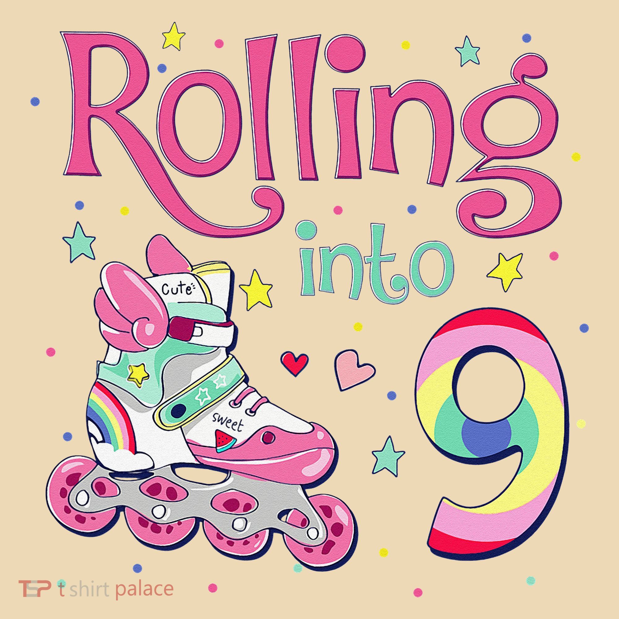 9th Bday Rolling Into 9 Birthday Roller Skate Party Tote Bag