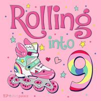 9th Bday Rolling Into 9 Birthday Roller Skate Party Coaster thumb 2