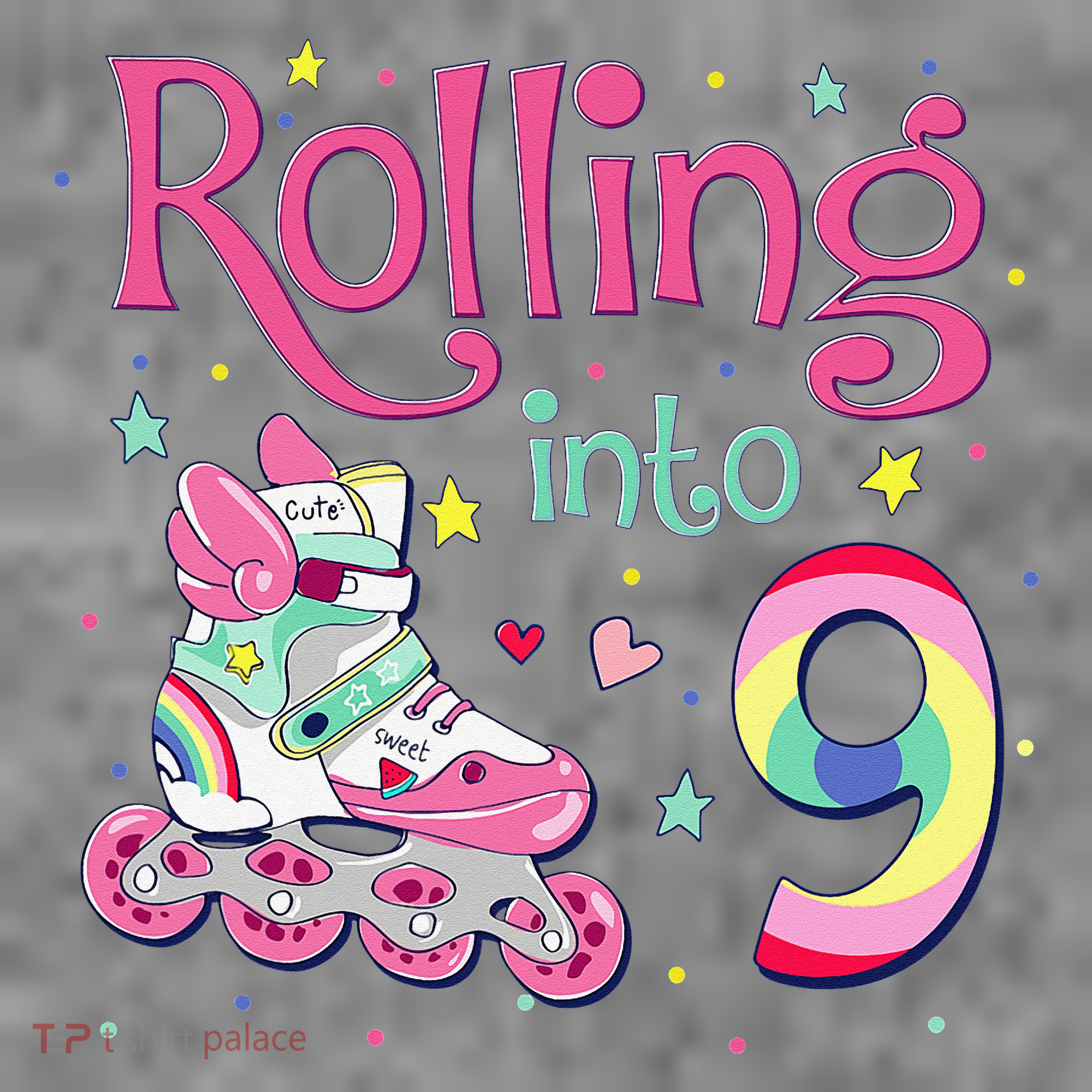 9th Bday Rolling Into 9 Birthday Roller Skate Party Hooded Wearable Blanket