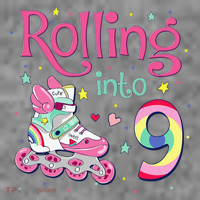 9th Bday Rolling Into 9 Birthday Roller Skate Party Toddler Hoodie thumb 2