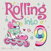 9th Bday Rolling Into 9 Birthday Roller Skate Party 24oz Duet Stainless Steel Tumbler thumb 2