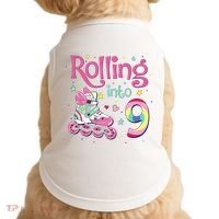 9th Bday Rolling Into 9 Birthday Roller Skate Party Doggie Tank thumb 0
