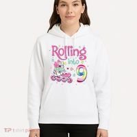 9th Bday Rolling Into 9 Birthday Roller Skate Party Hoodie thumb 5