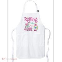 9th Bday Rolling Into 9 Birthday Roller Skate Party Apron thumb 0