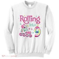 9th Bday Rolling Into 9 Birthday Roller Skate Party Sweatshirt thumb 0