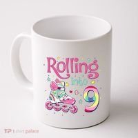 9th Bday Rolling Into 9 Birthday Roller Skate Party Coffee Mug thumb 0