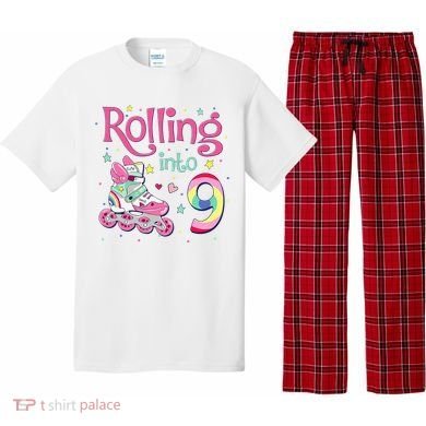 9th Bday Rolling Into 9 Birthday Roller Skate Party Pajama Set