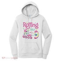 9th Bday Rolling Into 9 Birthday Roller Skate Party Women's Hoodie thumb 0