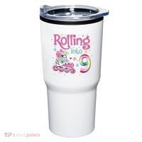 9th Bday Rolling Into 9 Birthday Roller Skate Party Tumbler thumb 0