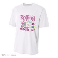 9th Bday Rolling Into 9 Birthday Roller Skate Party Youth Performance Sprint T-Shirt thumb 0