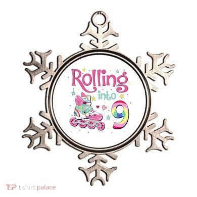 9th Bday Rolling Into 9 Birthday Roller Skate Party Ornament