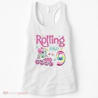 9th Bday Rolling Into 9 Birthday Roller Skate Party Women's Tank Top thumb 0