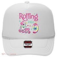 9th Bday Rolling Into 9 Birthday Roller Skate Party Hat thumb 0