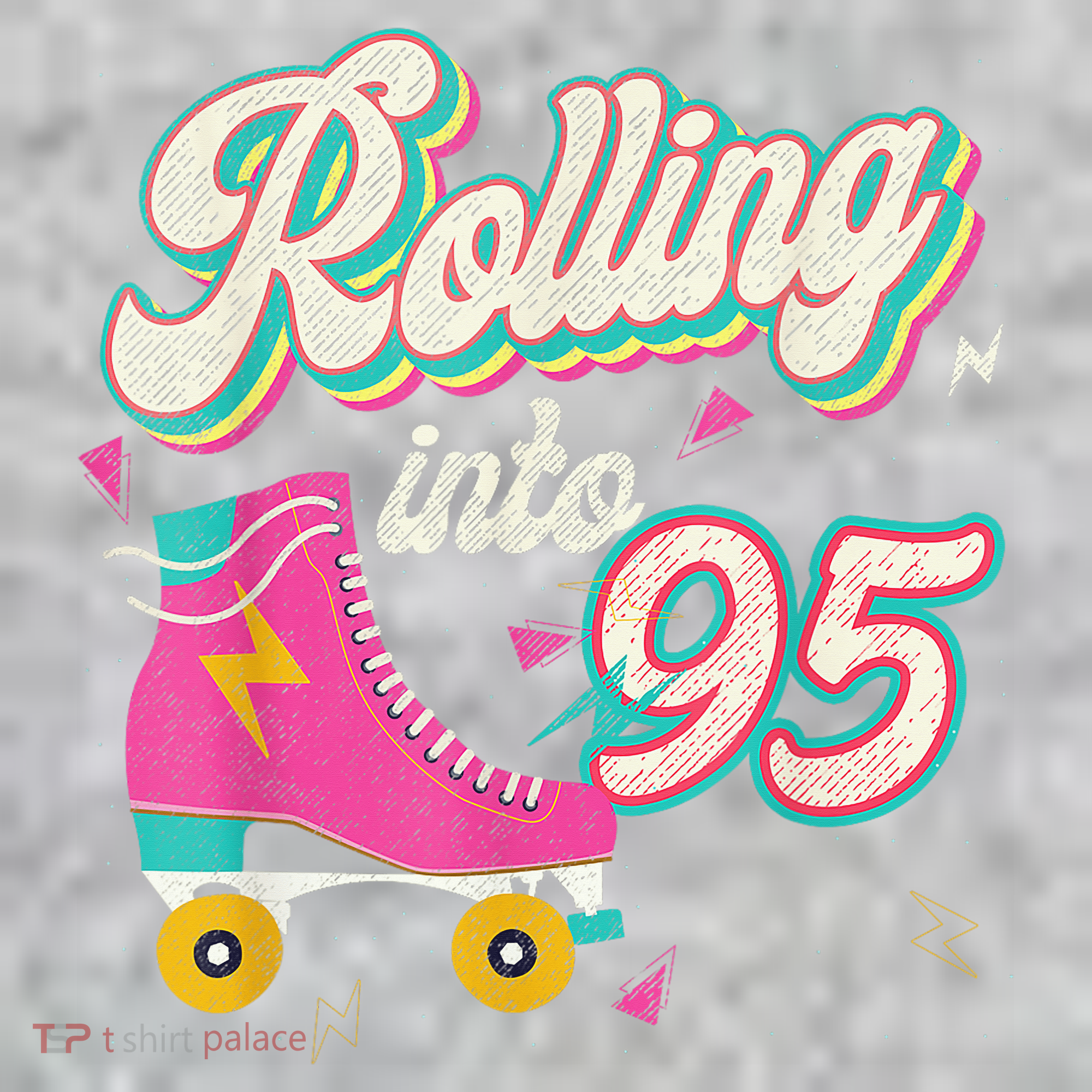 95th Birthday Roller Skates Rolling Into 95 Years Old Bday The Baniff Cuffed Pom Beanie