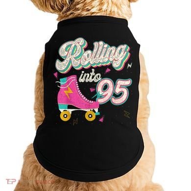 95th Birthday Roller Skates Rolling Into 95 Years Old Bday Doggie Tank
