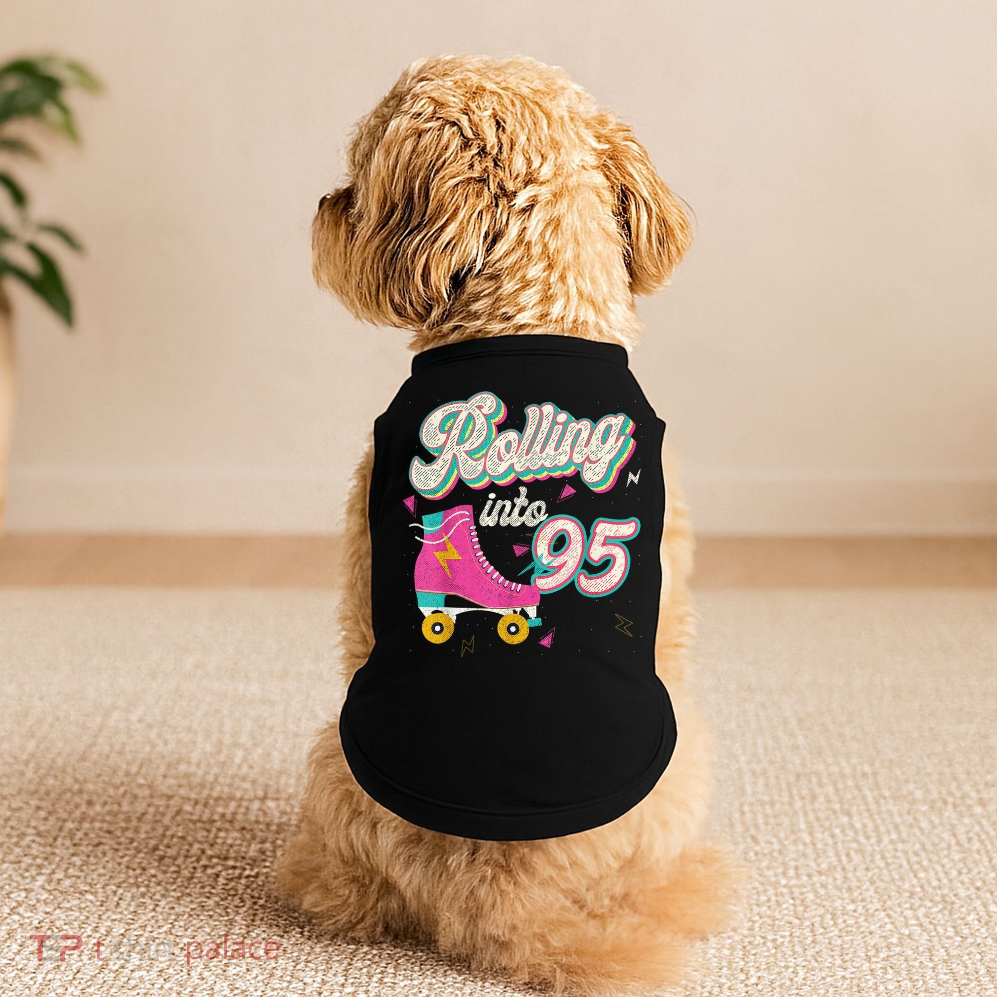 95th Birthday Roller Skates Rolling Into 95 Years Old Bday Doggie Tank