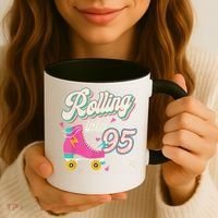 95th Birthday Roller Skates Rolling Into 95 Years Old Bday Coffee Mug thumb 3