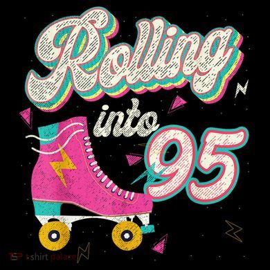 95th Birthday Roller Skates Rolling Into 95 Years Old Bday Coffee Mug