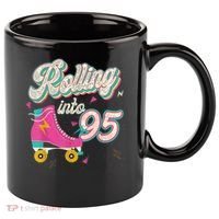95th Birthday Roller Skates Rolling Into 95 Years Old Bday 11oz C Handle Ceramic Mug thumb 0