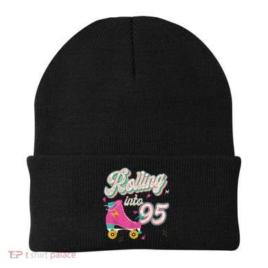 95th Birthday Roller Skates Rolling Into 95 Years Old Bday Beanie
