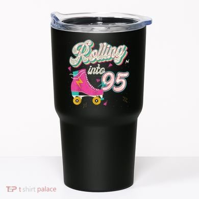 95th Birthday Roller Skates Rolling Into 95 Years Old Bday Tumbler