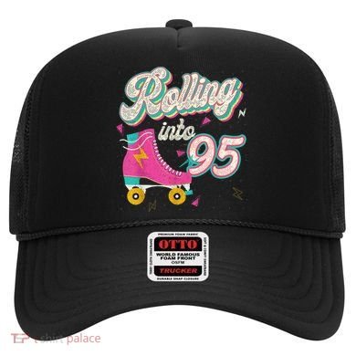 95th Birthday Roller Skates Rolling Into 95 Years Old Bday Hat