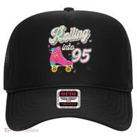 95th Birthday Roller Skates Rolling Into 95 Years Old Bday Hat thumb 0