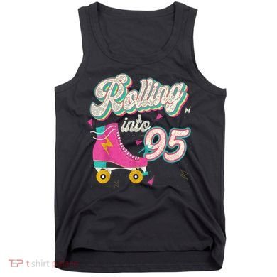 95th Birthday Roller Skates Rolling Into 95 Years Old Bday Tank Top