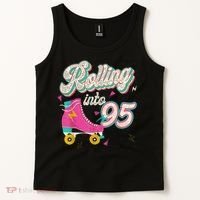 95th Birthday Roller Skates Rolling Into 95 Years Old Bday Tank Top thumb 2