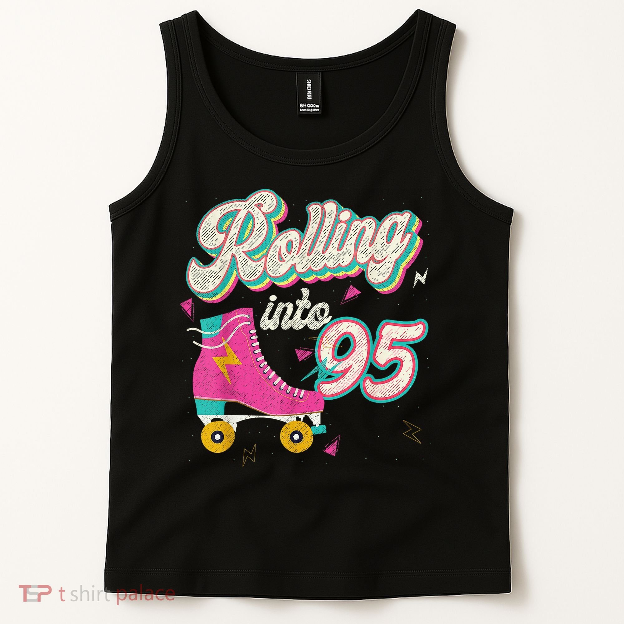 95th Birthday Roller Skates Rolling Into 95 Years Old Bday Tank Top