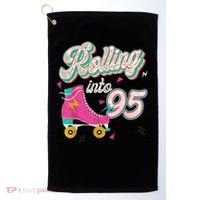 95th Birthday Roller Skates Rolling Into 95 Years Old Bday Golf Towel thumb 0