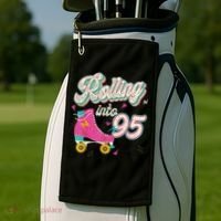 95th Birthday Roller Skates Rolling Into 95 Years Old Bday Golf Towel thumb 2