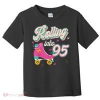 95th Birthday Roller Skates Rolling Into 95 Years Old Bday Toddler T-Shirt thumb 0