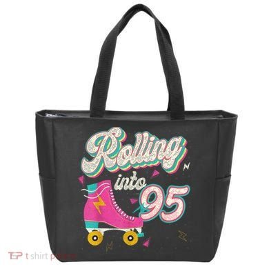 95th Birthday Roller Skates Rolling Into 95 Years Old Bday Tote Bag