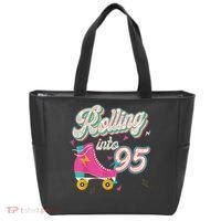 95th Birthday Roller Skates Rolling Into 95 Years Old Bday Tote Bag thumb 0