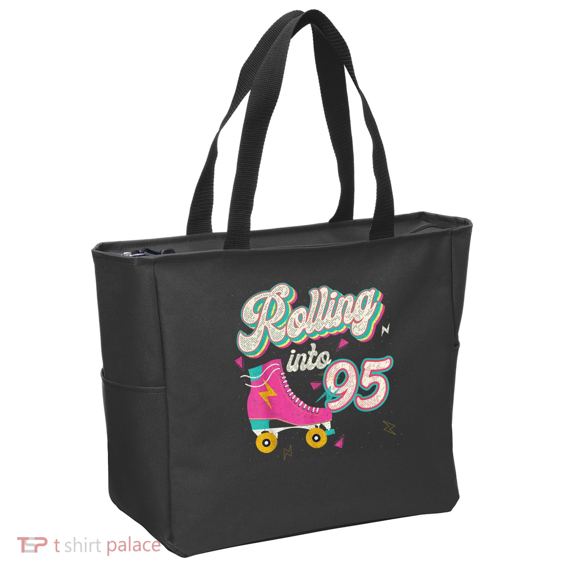 95th Birthday Roller Skates Rolling Into 95 Years Old Bday Tote Bag