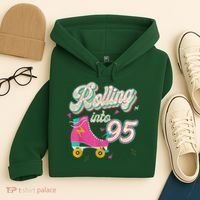 95th Birthday Roller Skates Rolling Into 95 Years Old Bday Hoodie thumb 4
