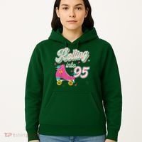 95th Birthday Roller Skates Rolling Into 95 Years Old Bday Hoodie thumb 5