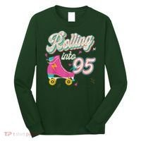 95th Birthday Roller Skates Rolling Into 95 Years Old Bday Long Sleeve Shirt thumb 0