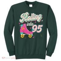95th Birthday Roller Skates Rolling Into 95 Years Old Bday Sweatshirt thumb 0