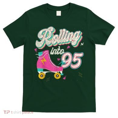 95th Birthday Roller Skates Rolling Into 95 Years Old Bday T-Shirt