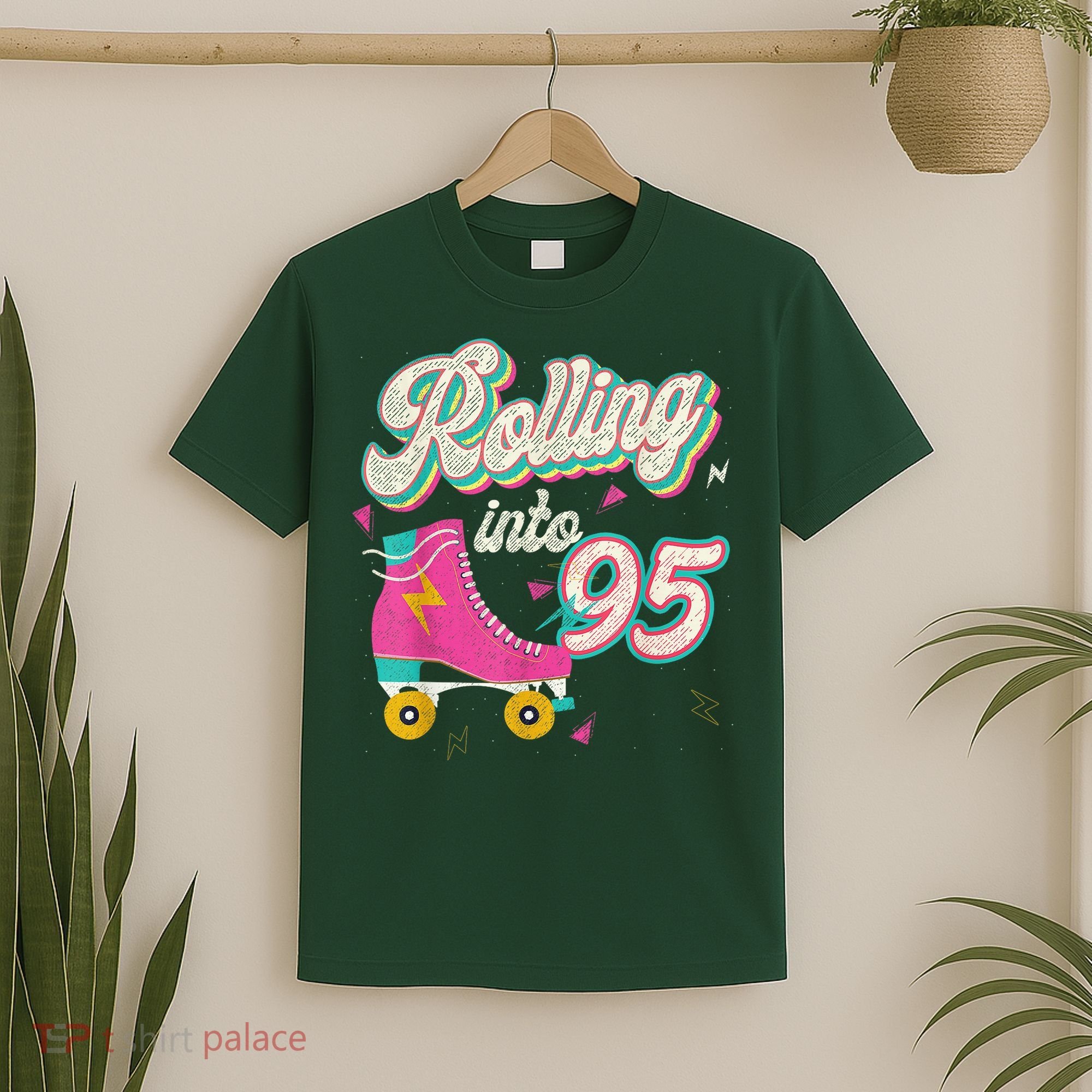 95th Birthday Roller Skates Rolling Into 95 Years Old Bday T-Shirt