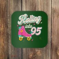 95th Birthday Roller Skates Rolling Into 95 Years Old Bday Coaster thumb 0