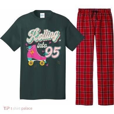 95th Birthday Roller Skates Rolling Into 95 Years Old Bday Pajama Set