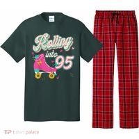 95th Birthday Roller Skates Rolling Into 95 Years Old Bday Pajama Set thumb 0