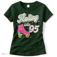 95th Birthday Roller Skates Rolling Into 95 Years Old Bday Women's T-Shirt thumb 0