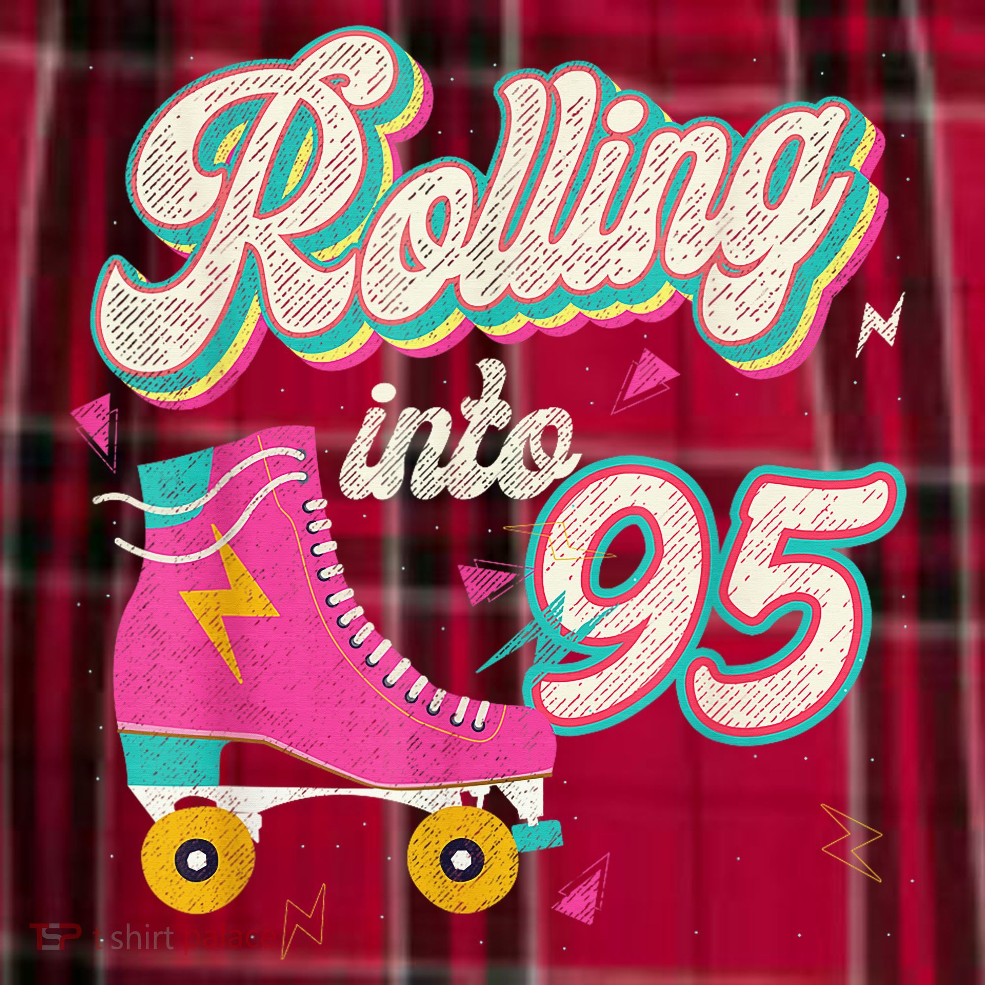 95th Birthday Roller Skates Rolling Into 95 Years Old Bday Men's Flannel Plaid Pajama Pants
