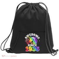 90th Birthday Rainbow Unicorn Awesome Since 1936 Sweatshirt Cinch Pack Bag thumb 0