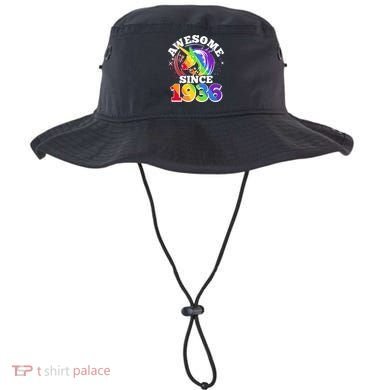 90th Birthday Rainbow Unicorn Awesome Since 1936 Bucket Hat