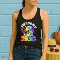 90th Birthday Rainbow Unicorn Awesome Since 1936 Women's Tank Top thumb 2